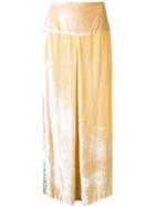 Kitx - Velvet Box Trousers - Women - Silk/cotton/spandex/elastane/tencel - 12, Yellow/orange, Silk/cotton/spandex/elastane/tencel