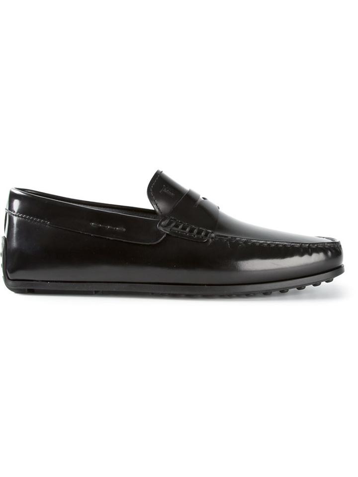 Tod S Penny Loafers, Men's, Size: 9, Black, Calf Leather/rubber