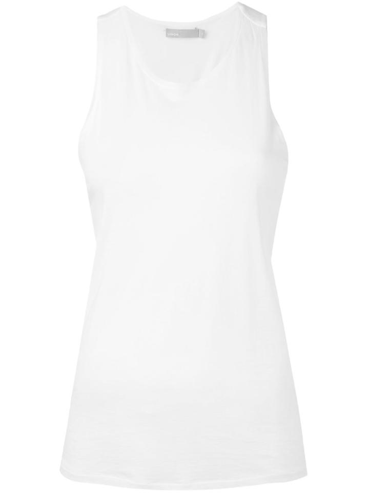 Vince - Twist Back Tank - Women - Silk/cotton - Xs, White, Silk/cotton