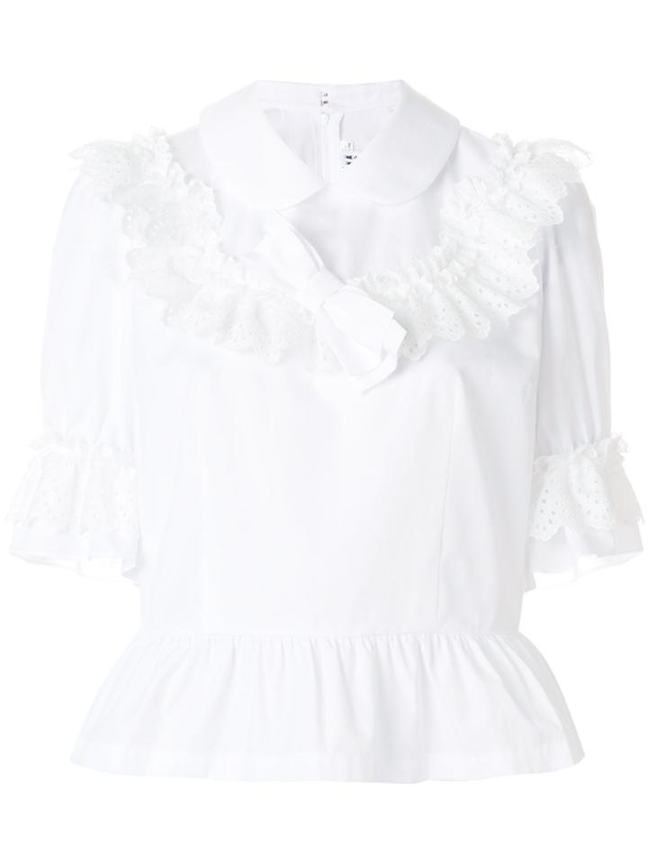 Comme Des Garçons Comme Des Garçons Ruffled Lace Blouse - White