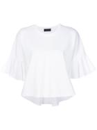Roberto Collina Ruffled Sleeves T-shirt - White