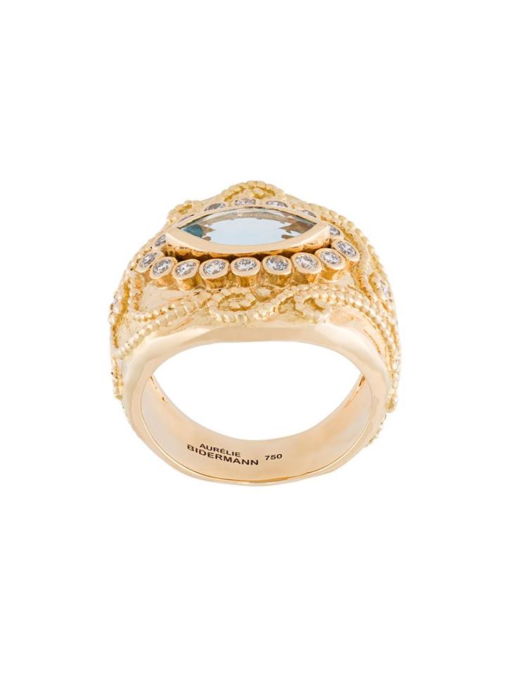 Aurelie Bidermann 'cashmere' Aquamarine And Diamond Ring