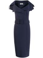 Le Petite Robe Di Chiara Boni Belted Midi Dress - Blue