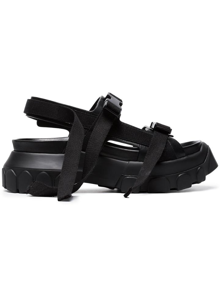 Rick Owens Black Hiking Leather Sandals