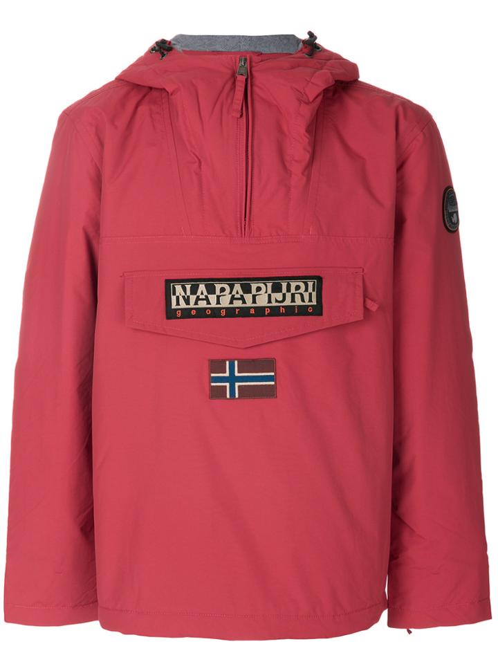 Napapijri Patched Hoodie - Red
