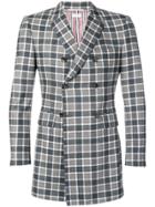 Thom Browne Box Check Flannel Suiting Sport Coat - Grey