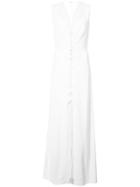 Derek Lam Sleeveless Layered Gown With Lacing Detail - White