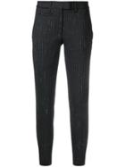 Dondup Pinstripe Cropped Trousers - Black