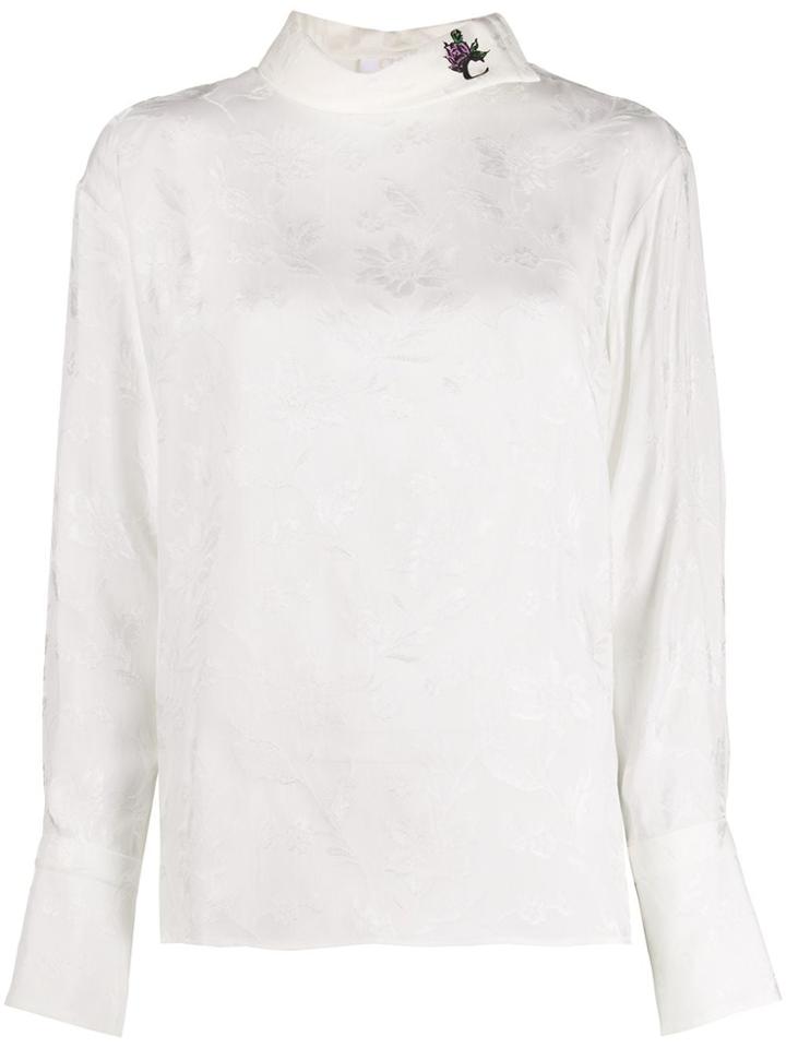 Chloé Funnel Neck Floral-print Sweater - White