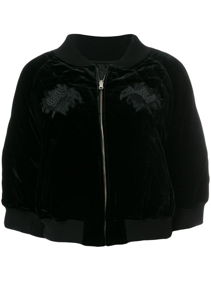 Comme Des Garçons Noir Kei Ninomiya Embroidered Cropped Jacket - Black