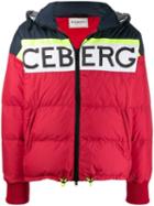 Iceberg Logo Padded Hooded Jacket - Red