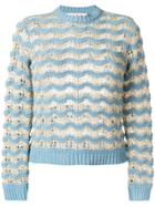 Marni Wave Knitted Sweater - Blue