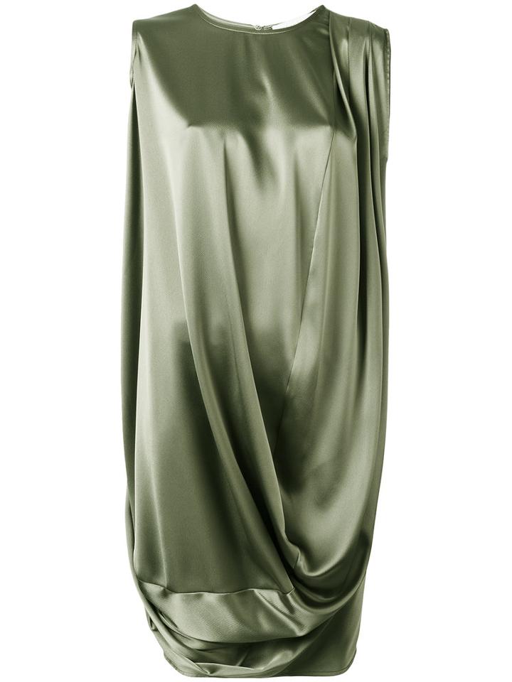 Gianluca Capannolo - Draped Dress - Women - Triacetate/polyester - 46, Green, Triacetate/polyester