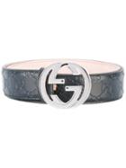 Gucci Signature Gg Belt, Men's, Size: 85, Black, Leather