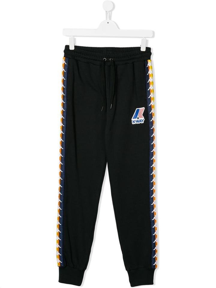 K Way Kids Kappa Track Pants - Black