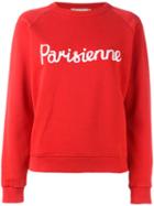 Maison Kitsuné Parisienne Sweatshirt, Women's, Size: Large, Red, Cotton