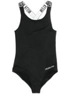 Calvin Klein Kids Logo Strap Swimsuit - Black