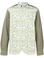 Junya Watanabe Man Colourblock Floral Shirt - Green