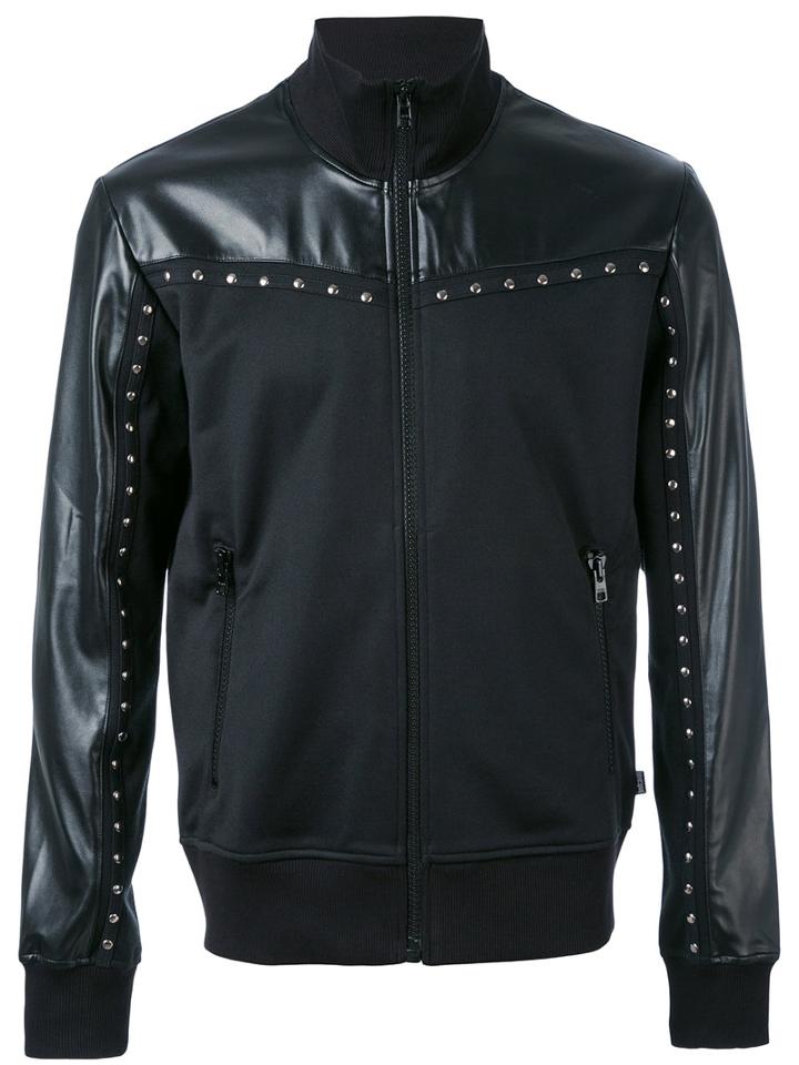 Just Cavalli - Zip Up Studded Jacket - Men - Cotton/polyester - M, Black, Cotton/polyester