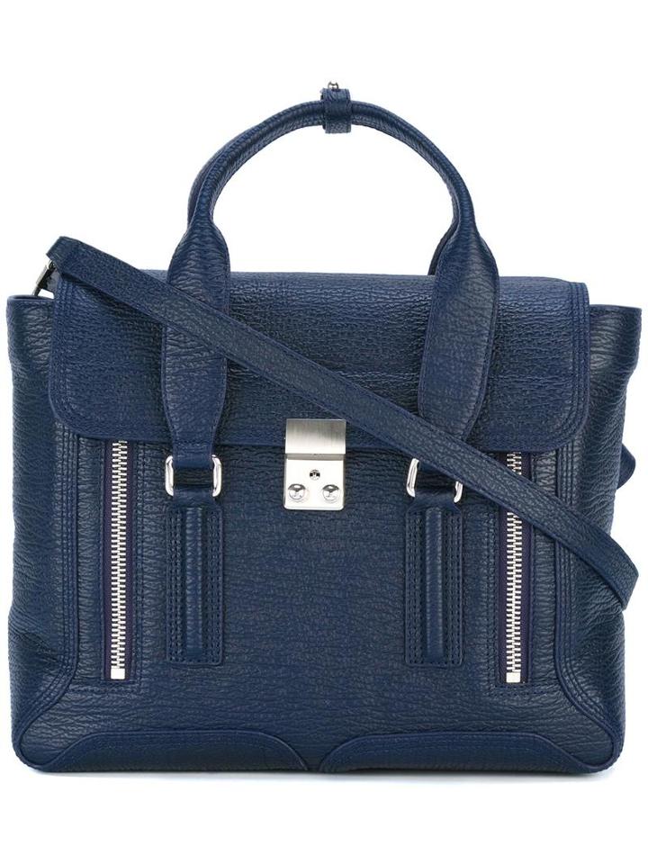 3.1 Phillip Lim Medium Pashli Satchel, Women's, Blue, Calf Leather/cotton