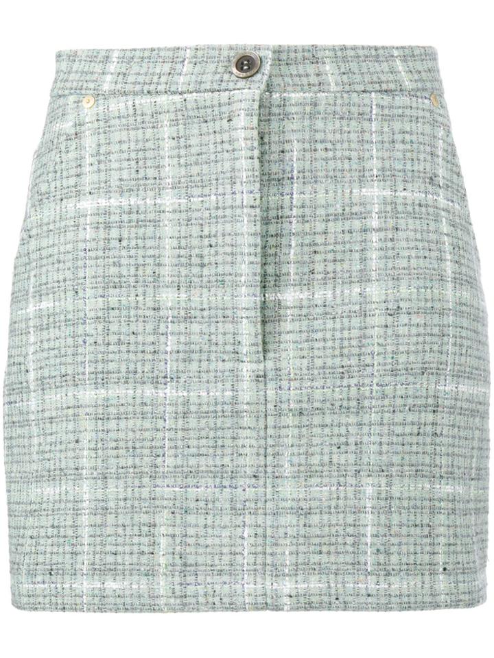 Natasha Zinko Tweed Fitted Mini Skirt - Green