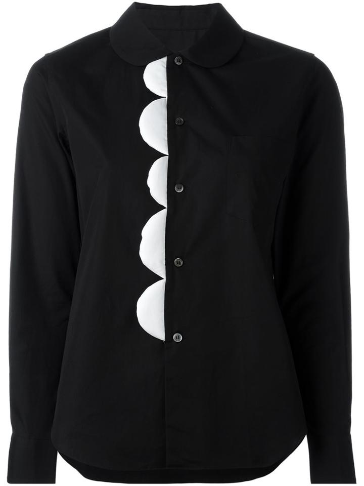 Comme Des Garçons Comme Des Garçons Escalloped Appliqué Longsleeved Shirt, Women's, Size: Xs, Black, Cotton