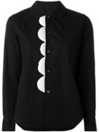 Comme Des Garçons Comme Des Garçons Escalloped Appliqué Longsleeved Shirt, Women's, Size: Xs, Black, Cotton