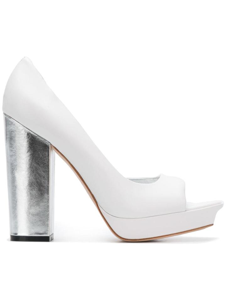 Versus Open Toe Pumps - White