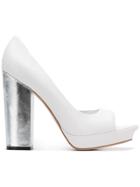 Versus Open Toe Pumps - White