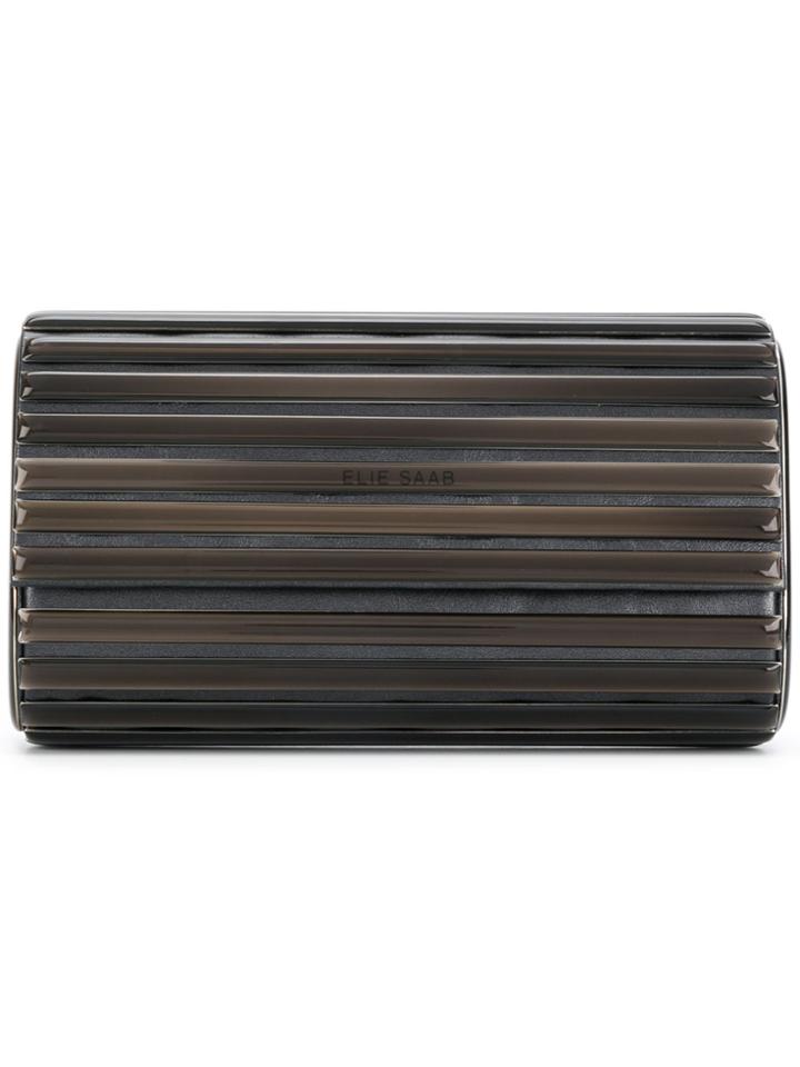 Elie Saab Metallic Clutch Bag - Black