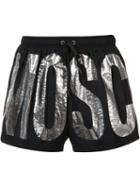 Moschino Logo Print Swim Shorts, Men's, Size: Medium, Black, Polyamide