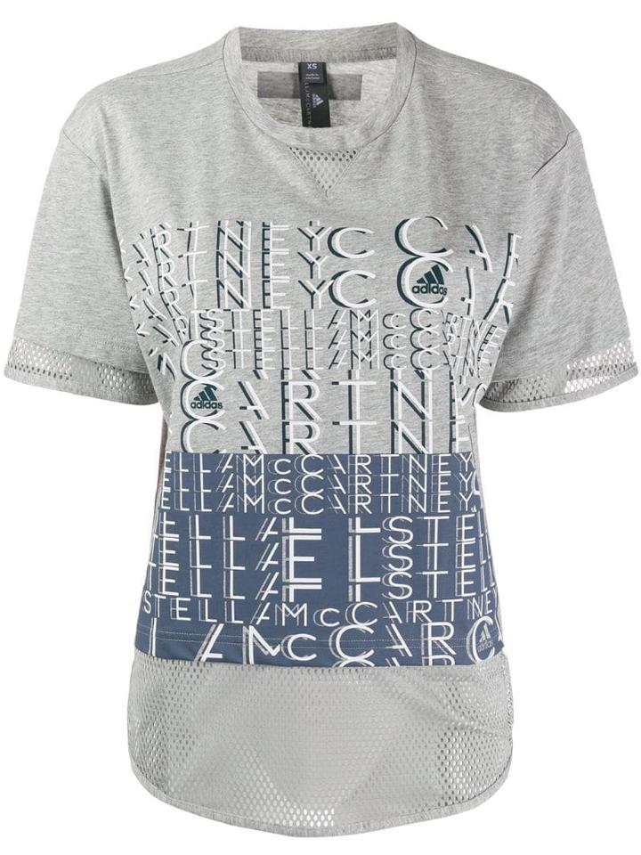 Adidas By Stella Mccartney Short-sleeved Logo T-shirt - Grey