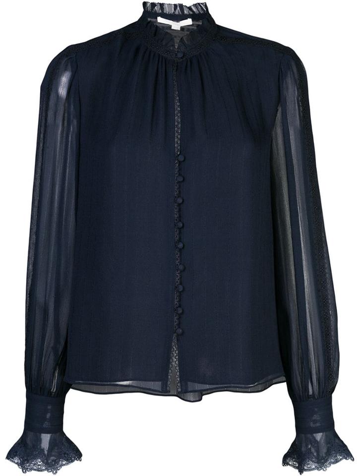 Jonathan Simkhai Sheer Sleeve Blouse - Black