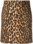 Miu Miu Leopard Mini Skirt - Brown
