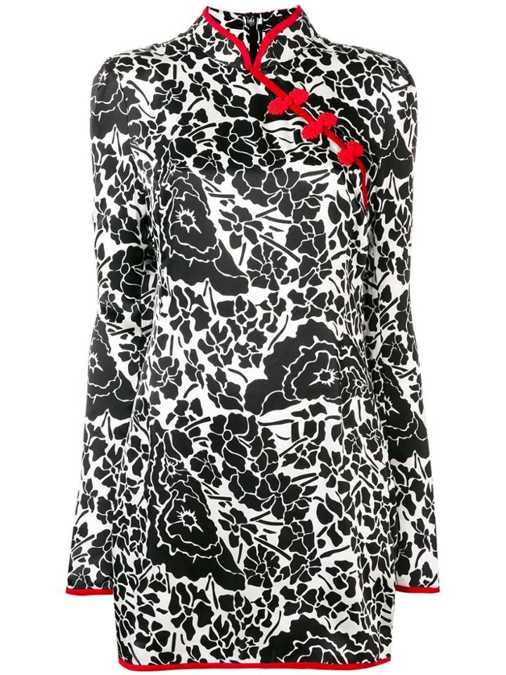 De La Vali Oriental Print Dress - Black