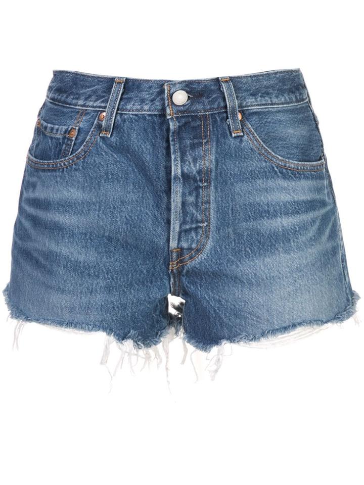 Levi's Mid Rise Denim Shorts - Blue