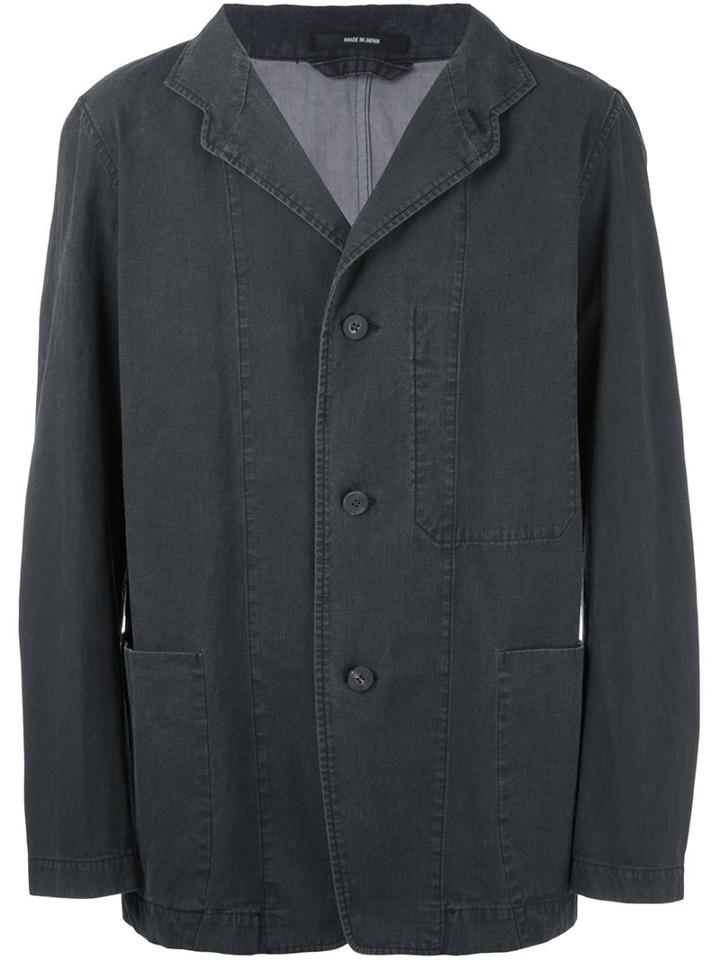 Issey Miyake Men Oversized Blazer, Size: 5, Grey, Cotton