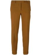 Alberto Biani Tapered Cropped Trousers, Women's, Size: 42, Brown, Polyester/polyurethane/rayon