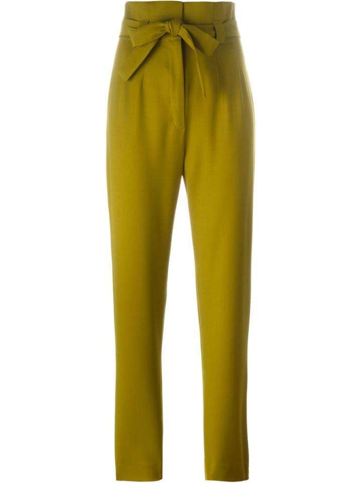 Olympia Le-tan High Waisted Trousers, Women's, Size: 38, Green, Spandex/elastane/wool