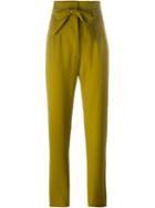Olympia Le-tan High Waisted Trousers, Women's, Size: 38, Green, Spandex/elastane/wool