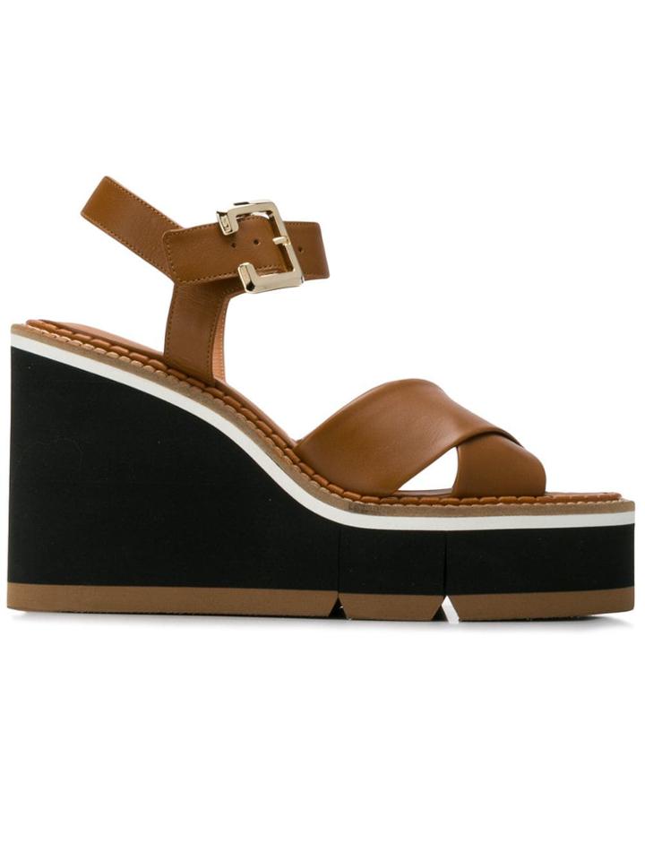 Clergerie Alive Platform Wedges - Brown