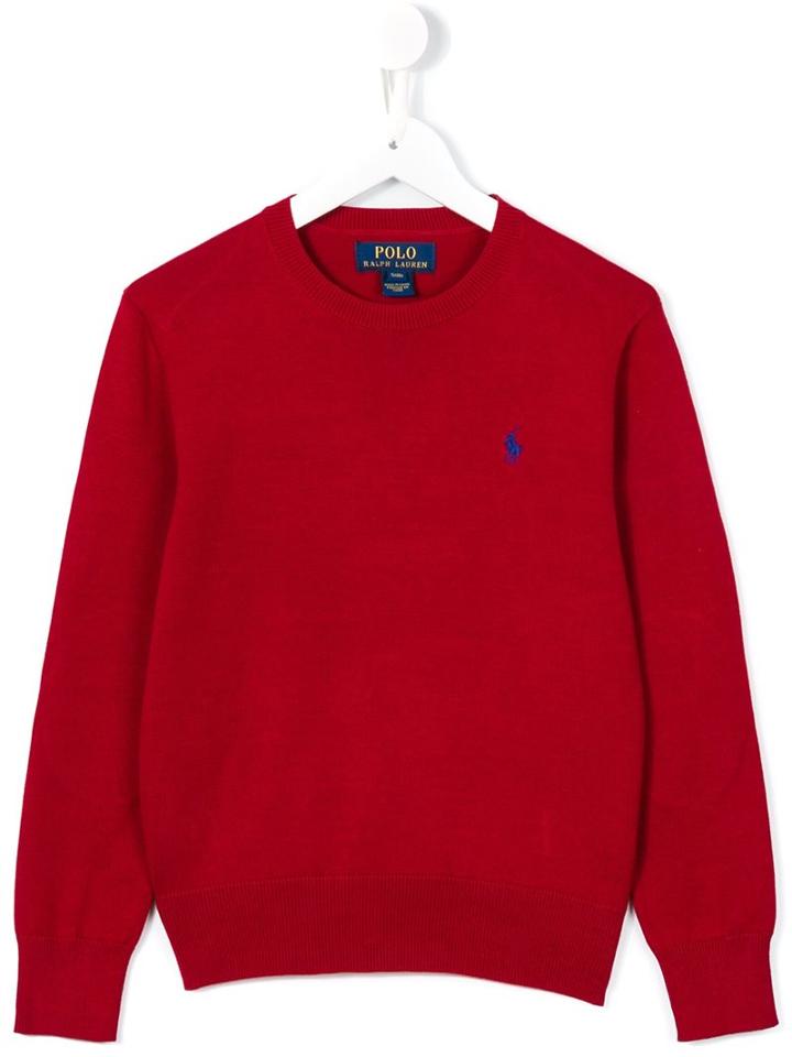 Ralph Lauren Kids Crew Neck Jumper, Boy's, Size: 8 Yrs, Red