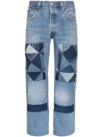 Children Of Discordance Patchwork Front Jeans - Blue