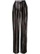 Alberta Ferretti Lurex Striped Trousers - Black