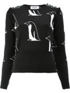 Thom Browne Cashmere Penguin Print Top - Black