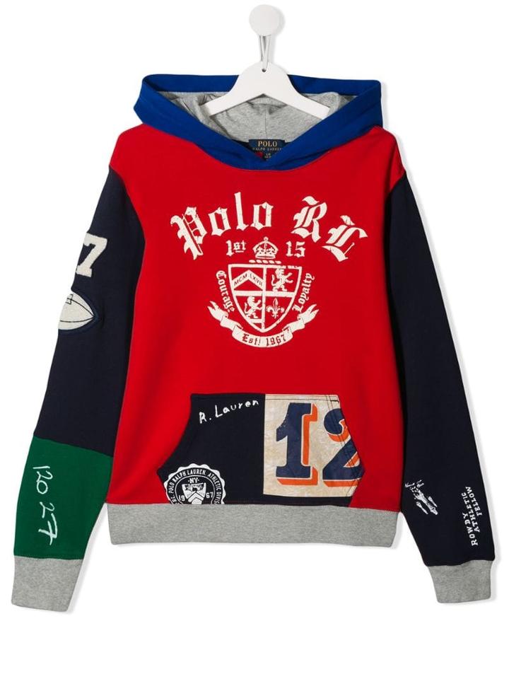 Ralph Lauren Kids Teen Colourblock Hoodie - Red