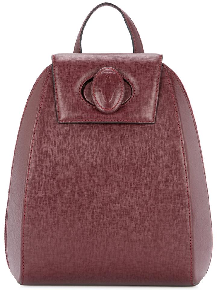 Cartier Vintage Must De Cartier Logo Backpack - Red