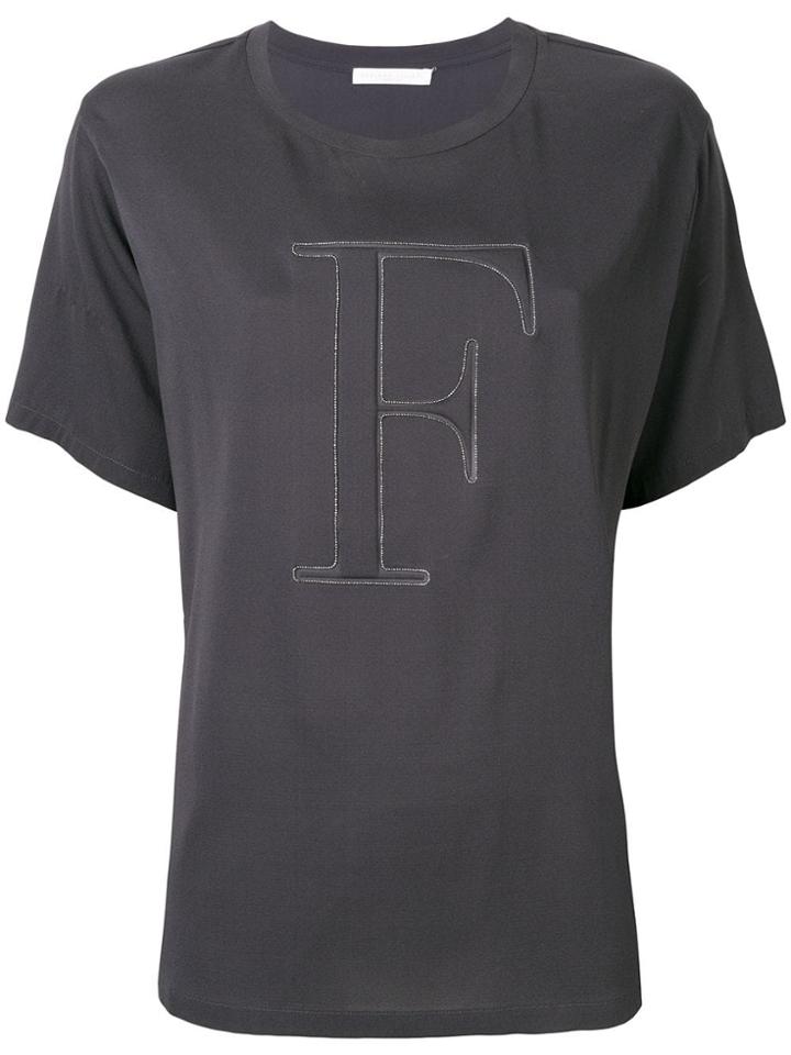 Fabiana Filippi Embellished Logo T-shirt - Grey