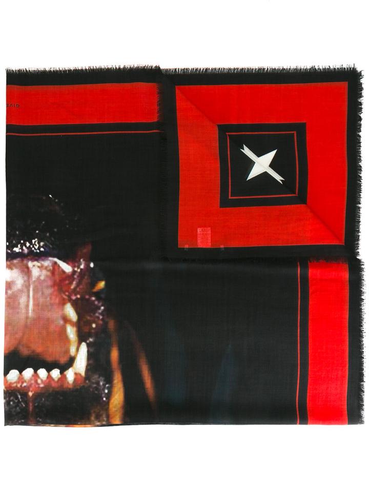 Givenchy - Rottweiler Print Scarf - Women - Silk/cashmere/virgin Wool - One Size, Black, Silk/cashmere/virgin Wool