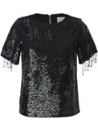 Ashish Beaded Sequin Blouse, Women's, Size: Small, Black, Silk